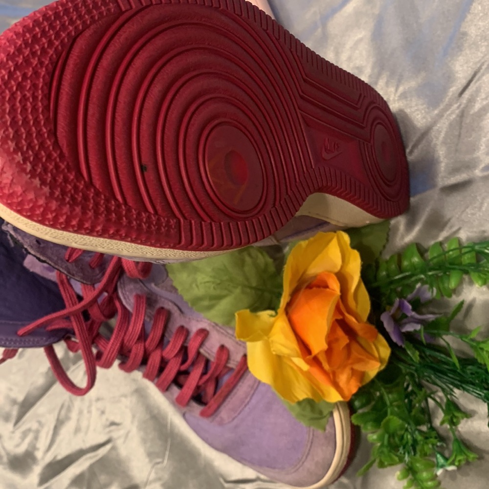 🌹VINTAGE Nike Air AF1 Lite Women’s • Purple & Pink Suede High Top Sneakers - Picture 8 of 16